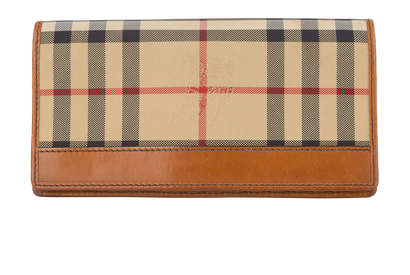 Burberry Check Wallet, &pound;90, Accessories, Beige/Brown, Canvas/Leather, Front view